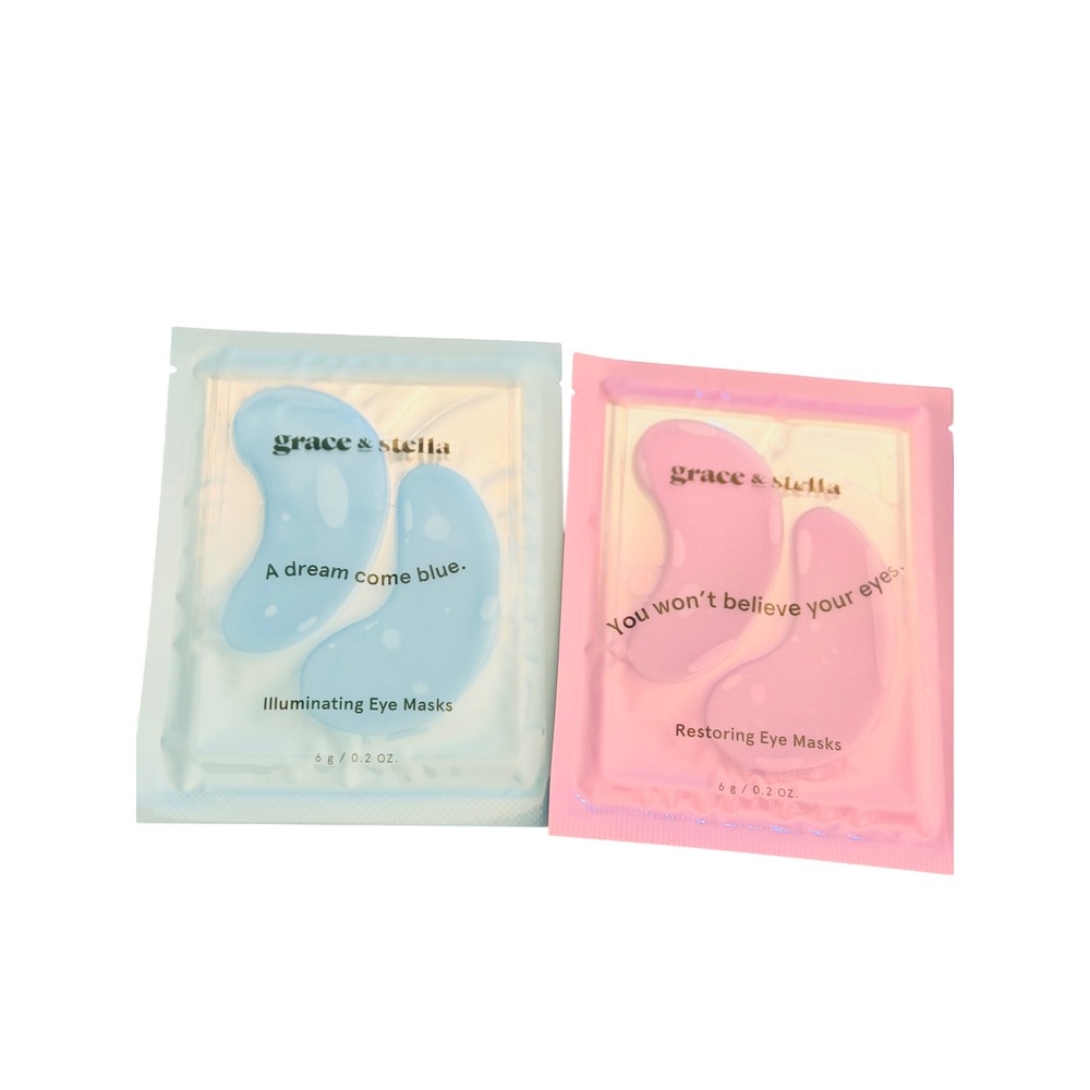 Grace & Stella Illuminating and Restoring Under Eye Mask Set 2 Pairs Blue Pink